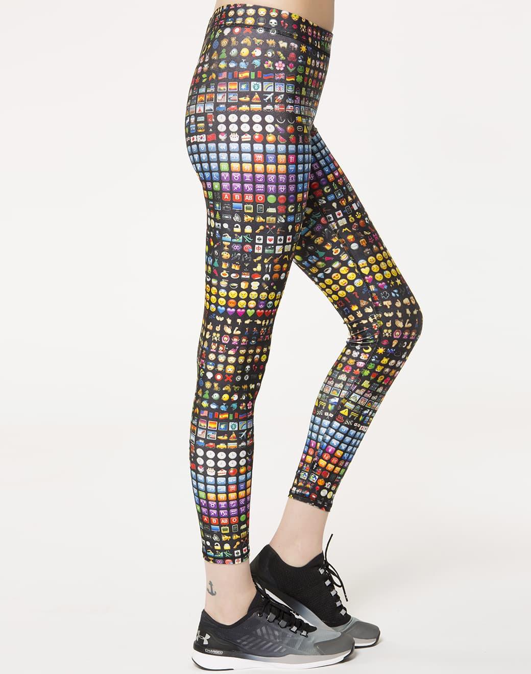 Terez Hi-Shine Leggings in Emoji Spor Tayt