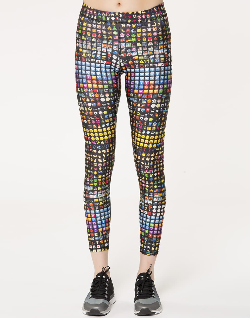 Terez Hi-Shine Leggings in Emoji Spor Tayt