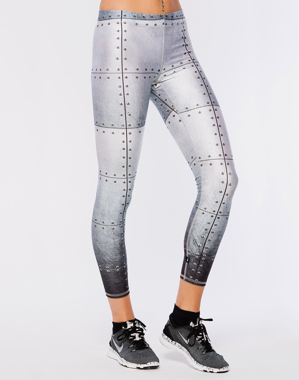 Terez Hi-shine Leggings in Metal Madness Spor Tayt