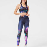 Terez Hi-shine Leggings in NYC Nights Spor Tayt