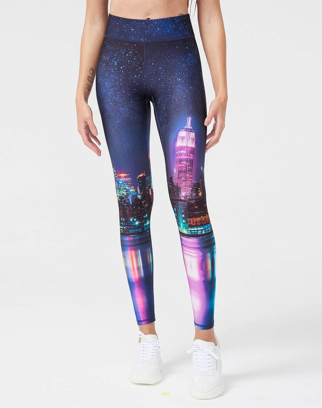 Terez Hi-shine Leggings in NYC Nights Spor Tayt