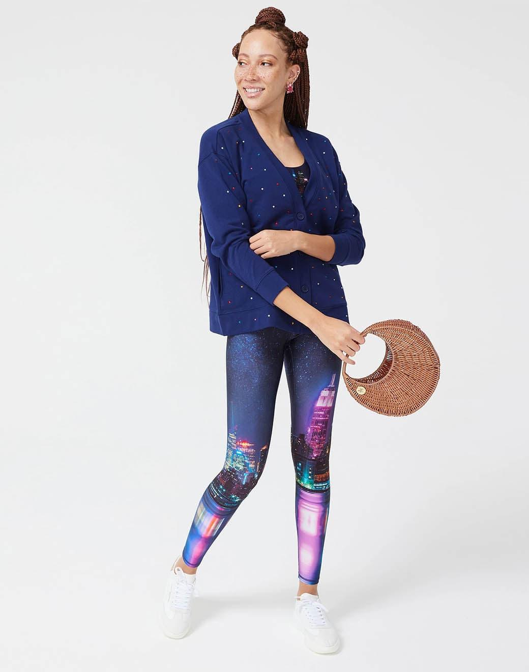 Terez Hi-shine Leggings in NYC Nights Spor Tayt