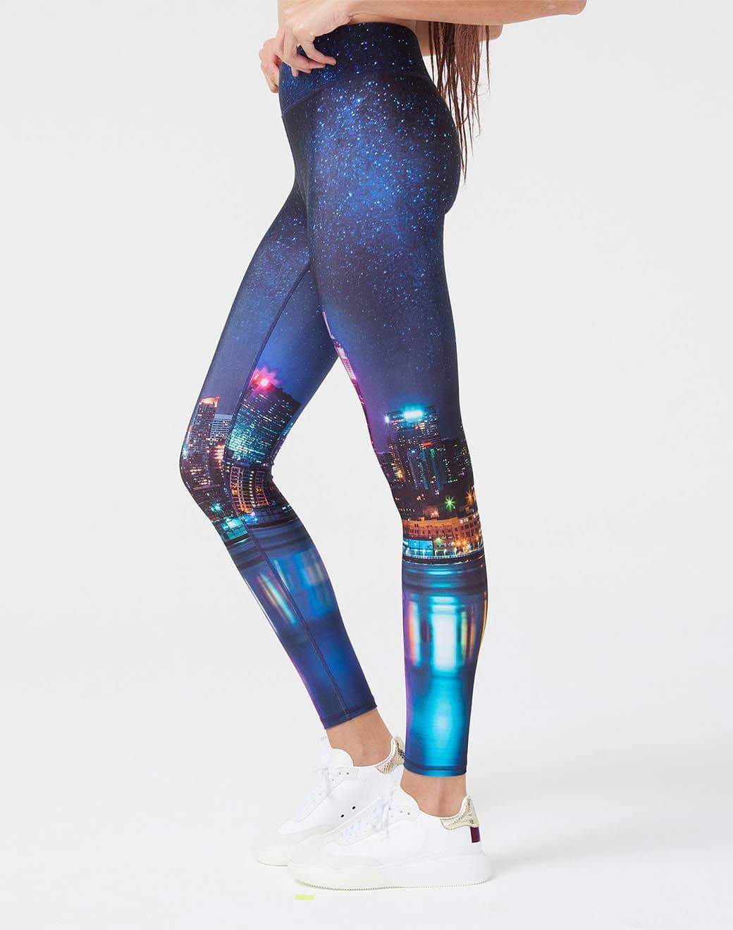 Terez Hi-shine Leggings in NYC Nights Spor Tayt