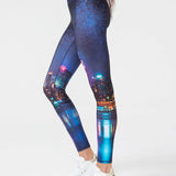 Terez Hi-shine Leggings in NYC Nights Spor Tayt