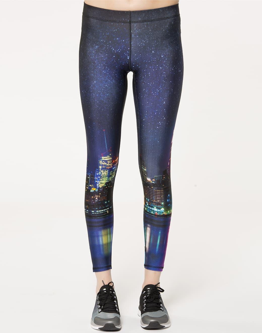 Terez Hi-shine Leggings in NYC Nights Spor Tayt