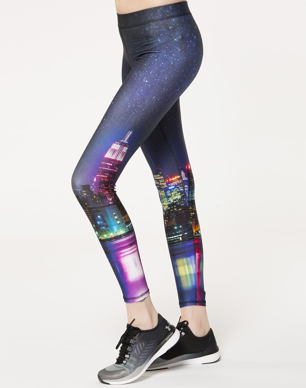 Terez Hi-shine Leggings in NYC Nights Spor Tayt