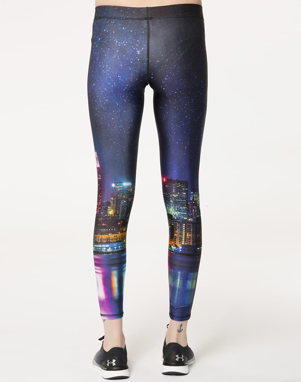 Terez Hi-shine Leggings in NYC Nights Spor Tayt