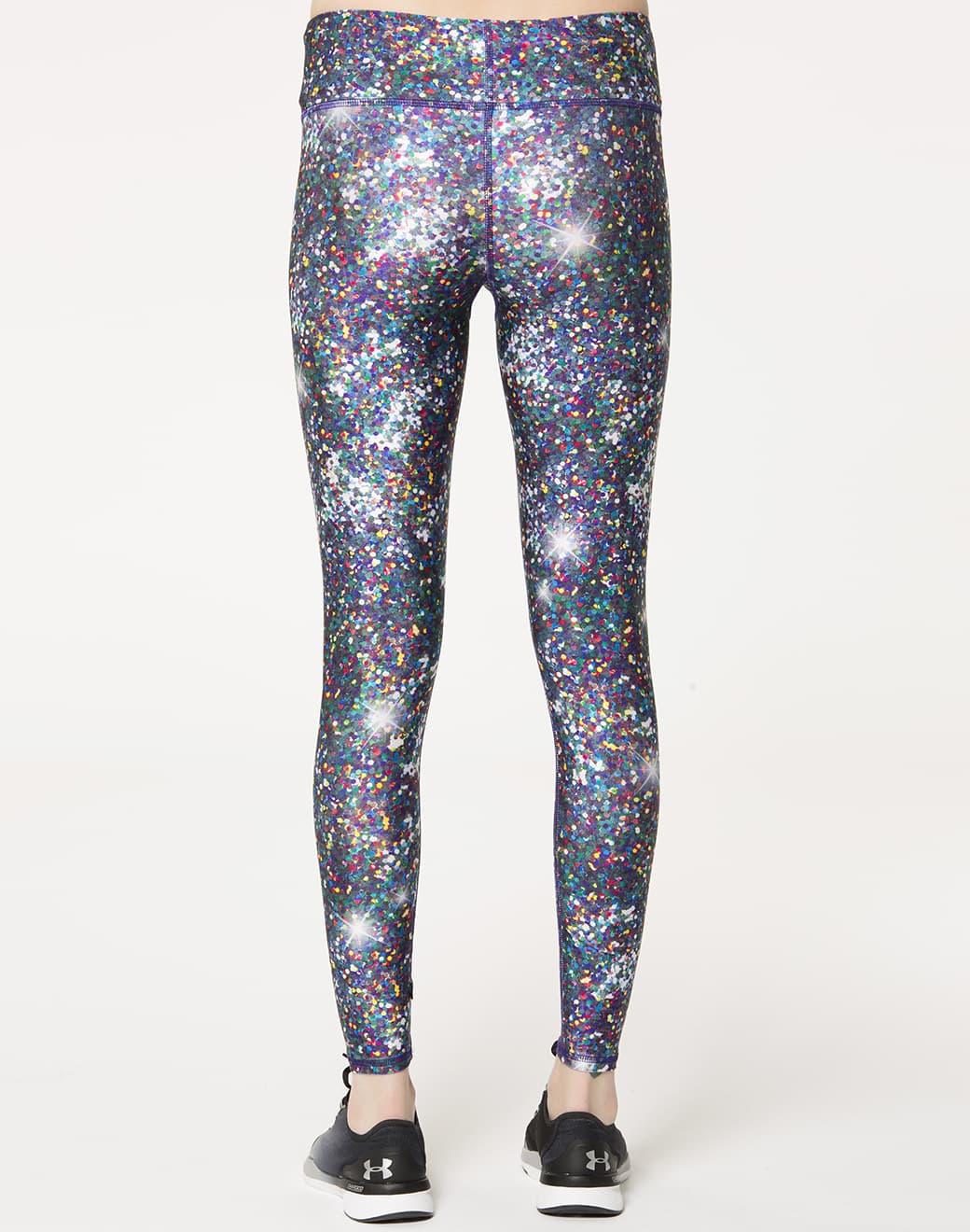 Terez Hi-shine Leggings in Night Sparkle Spor Tayt