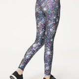 Terez Hi-shine Leggings in Night Sparkle Spor Tayt