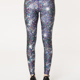 Terez Hi-shine Leggings in Night Sparkle Spor Tayt