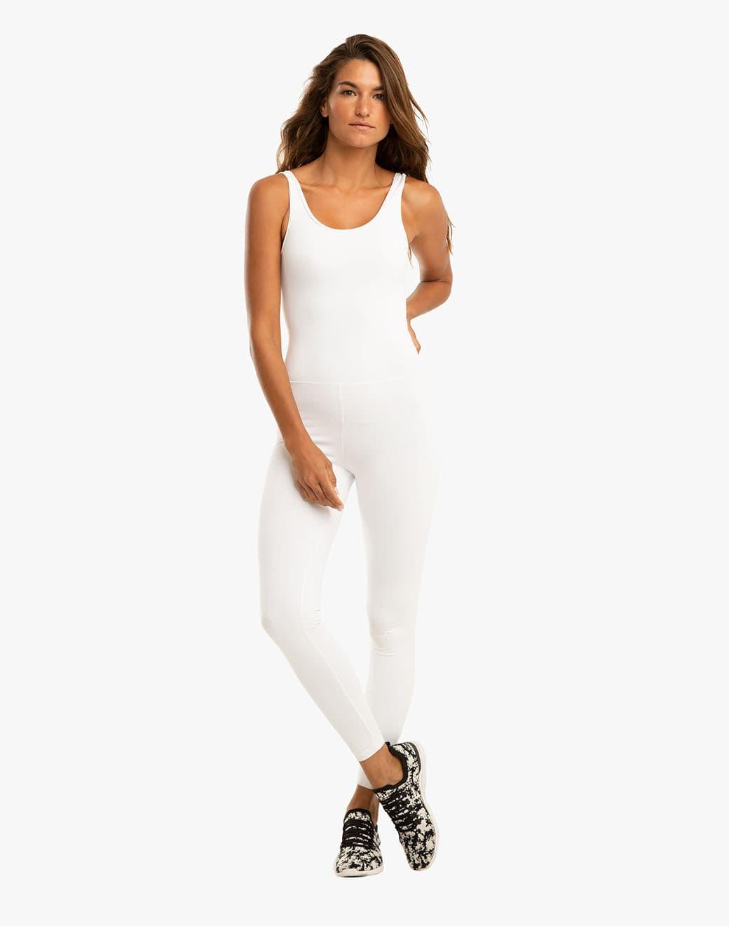 Koral Jet Blackout Jumpsuit White Spor Tulum
