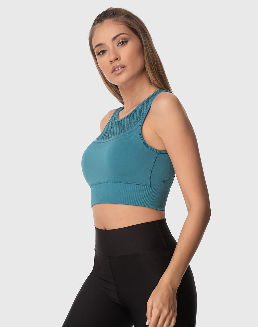 Superstacy Knit Spor Büstiyer - Petrol Rengi