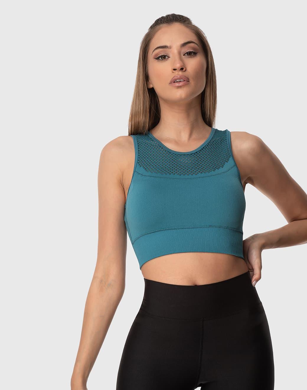 Superstacy Knit Spor Büstiyer - Petrol Rengi