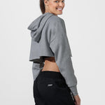 Lorna Jane LJ Cut Off Cropped Hoodie Sweatshirt