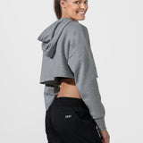 Lorna Jane LJ Cut Off Cropped Hoodie Sweatshirt