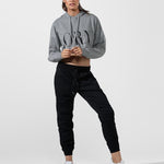 Lorna Jane LJ Cut Off Cropped Hoodie Sweatshirt