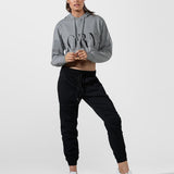 Lorna Jane LJ Cut Off Cropped Hoodie Sweatshirt