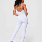 Onzie Long Rib Leotard White Rib Spor Tulum