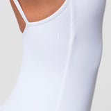 Onzie Long Rib Leotard White Rib Spor Tulum