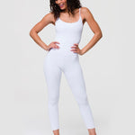 Onzie Long Rib Leotard White Rib Spor Tulum