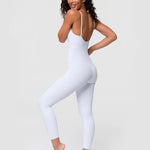 Onzie Long Rib Leotard White Rib Spor Tulum