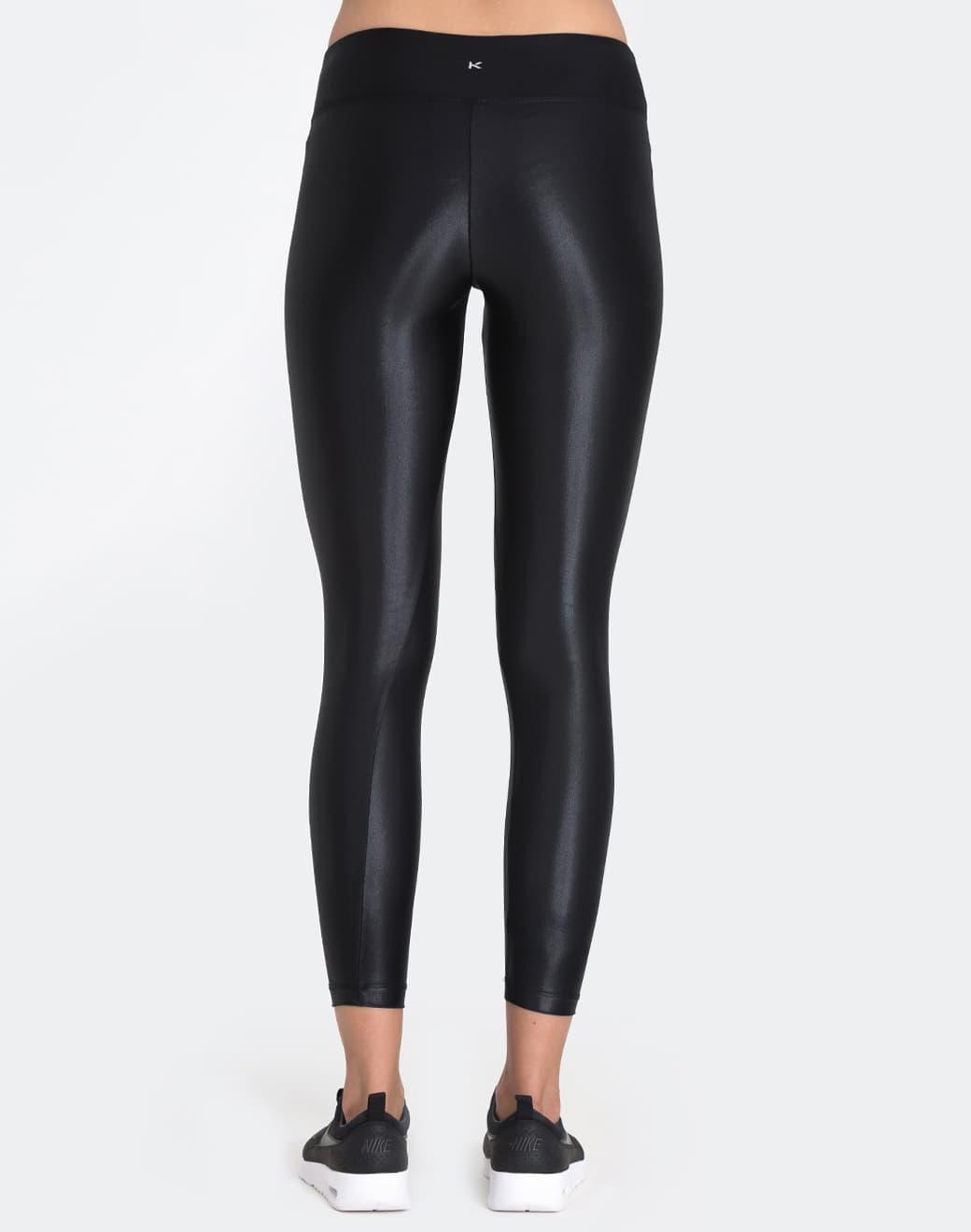 Koral Lustrous Mid Rise Siyah Spor Tayt
