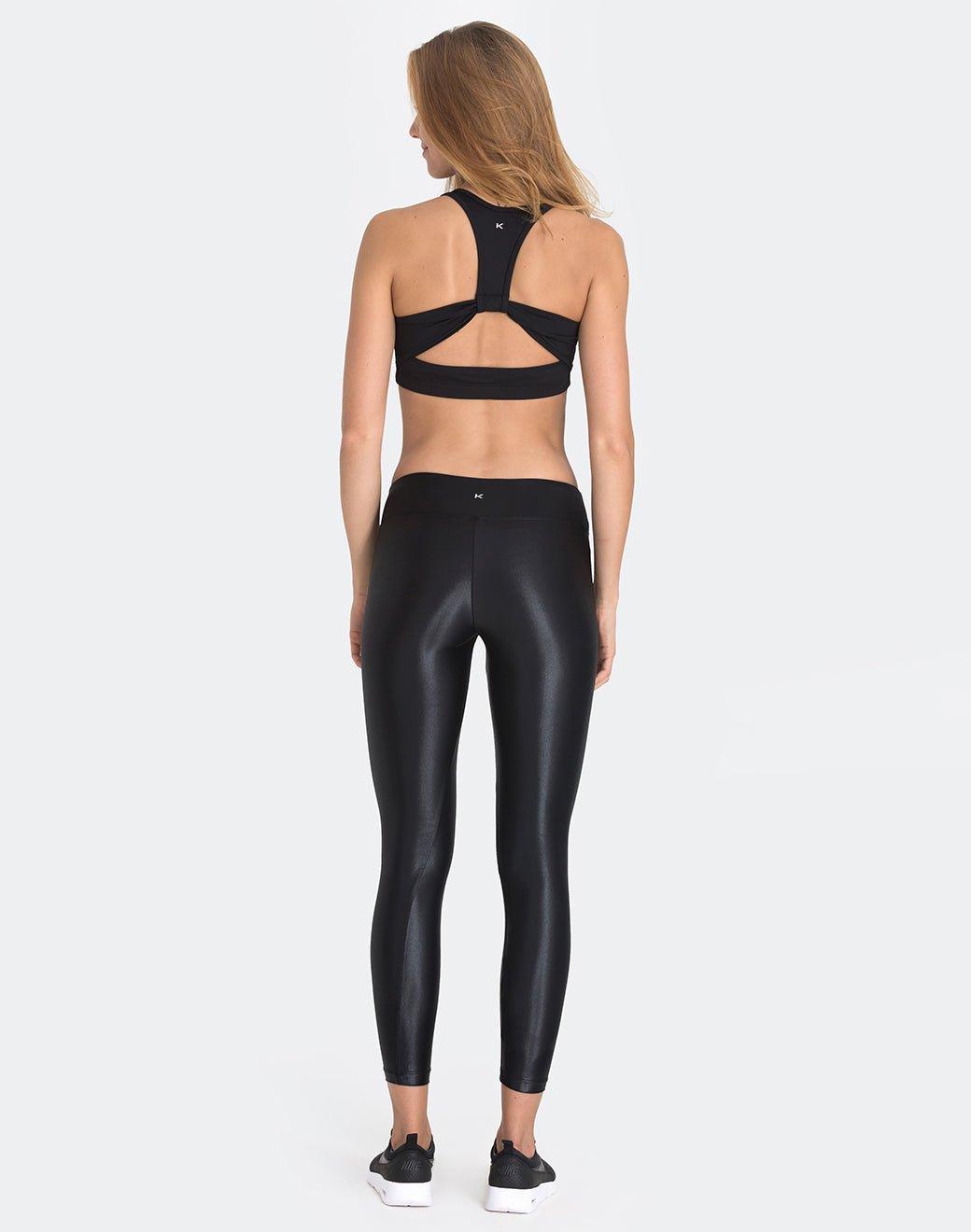 Koral Lustrous Mid Rise Siyah Spor Tayt