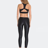 Koral Lustrous Mid Rise Siyah Spor Tayt