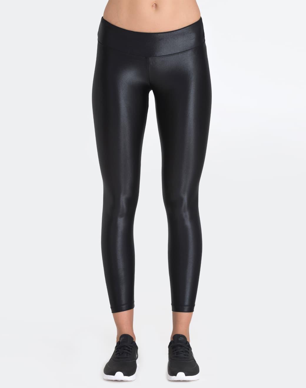 Koral Lustrous Mid Rise Siyah Spor Tayt