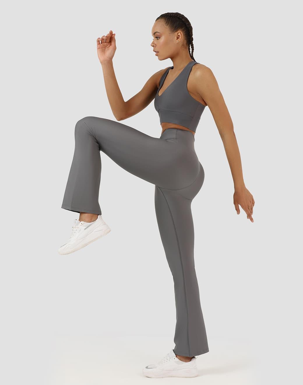 Superstacy Nichole Flare Yüksek Bel Spor Tayt - Füme
