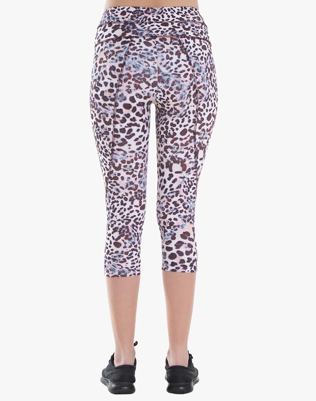 Varley Pico Rose Leopard Kapri Spor Tayt