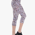 Varley Pico Rose Leopard Kapri Spor Tayt