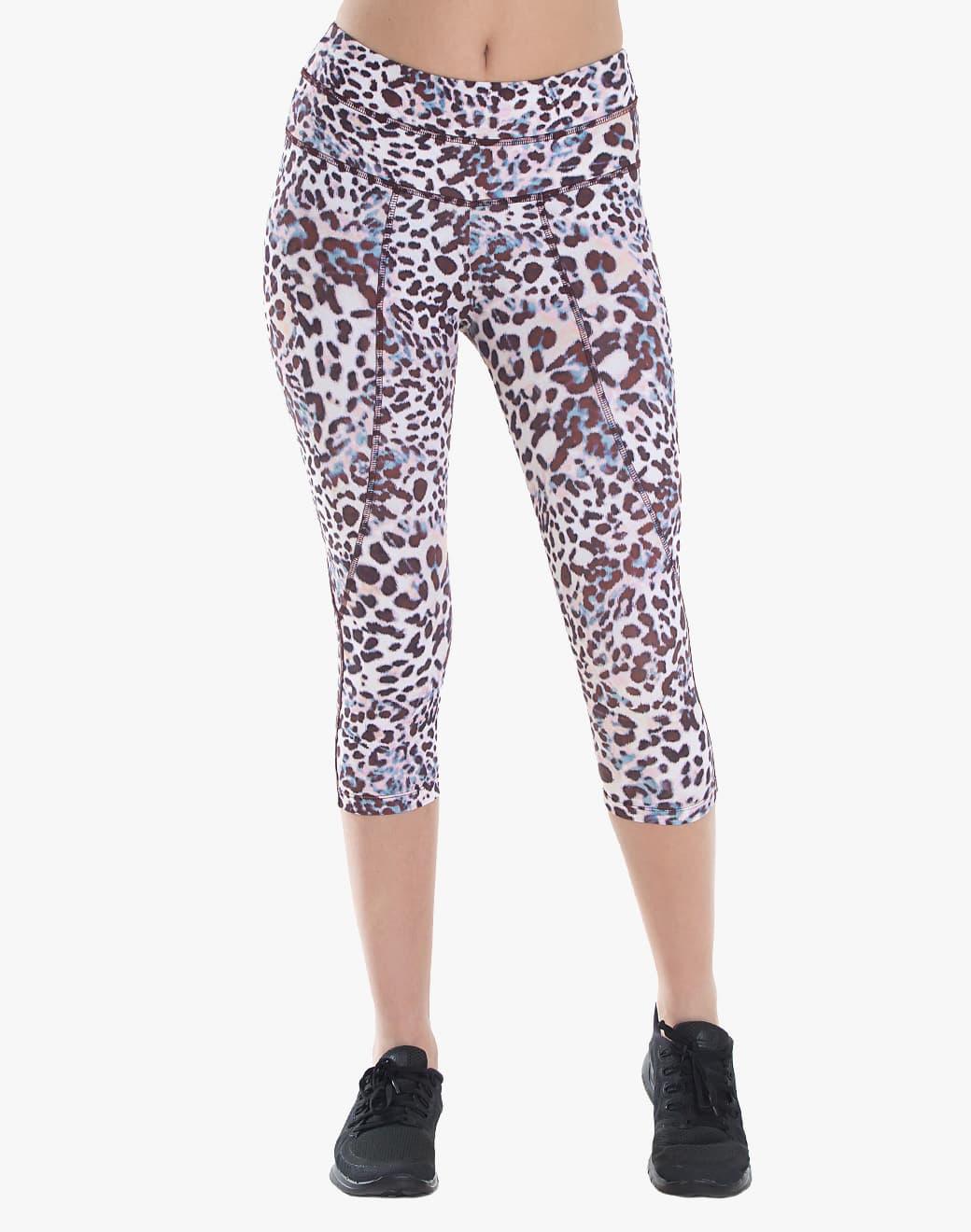 Varley Pico Rose Leopard Kapri Spor Tayt