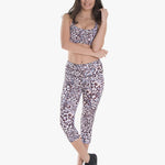 Varley Pico Rose Leopard Kapri Spor Tayt