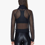 Koral Pump Open Mesh Pullover Black Sweatshirt