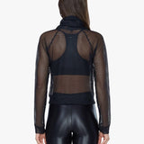 Koral Pump Open Mesh Pullover Black Sweatshirt