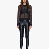 Koral Pump Open Mesh Pullover Black Sweatshirt