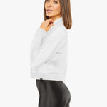 Koral Pump Open Mesh Pullover White Sweatshirt