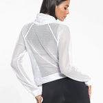 Koral Pump Open Mesh Pullover White Sweatshirt