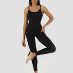 Superstacy Rachel Dikişsiz Siyah Spor Tulum