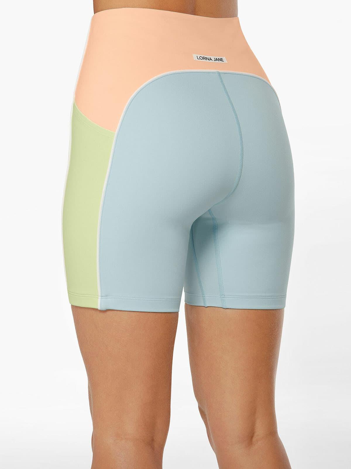 Lorna Jane Rainbow Splice No Ride Booty Pocket Bike Short Biker Tayt