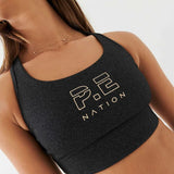 P.E Nation Reaction Sports Bra in Charcoal Marl Spor Sütyeni