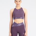 New Balance Relentless Crop Bra Spor Sütyeni - Burgundy