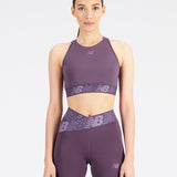 New Balance Relentless Crop Bra Spor Sütyeni - Burgundy