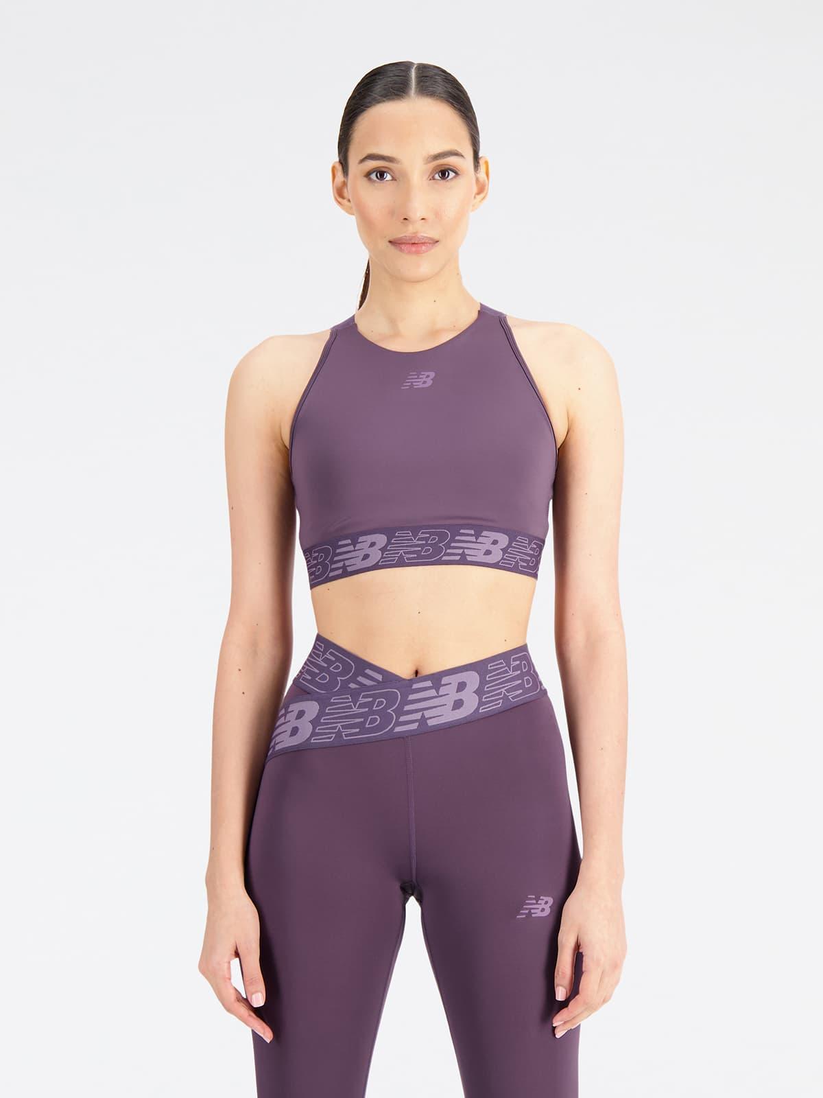 New Balance Relentless Crop Bra Spor Sütyeni - Burgundy