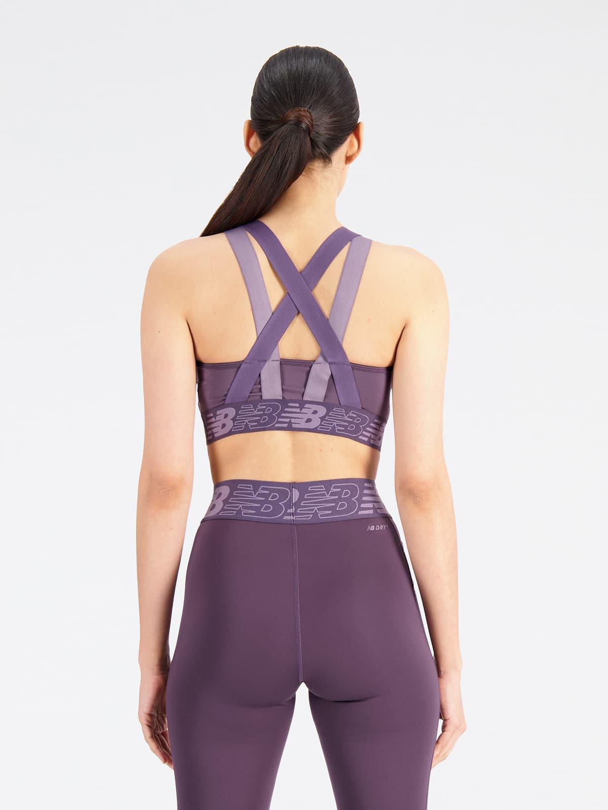New Balance Relentless Crop Bra Spor Sütyeni - Burgundy