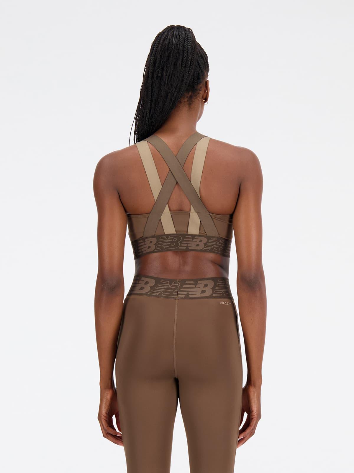 New Balance Relentless Crop Bra Spor Sütyeni - Earth