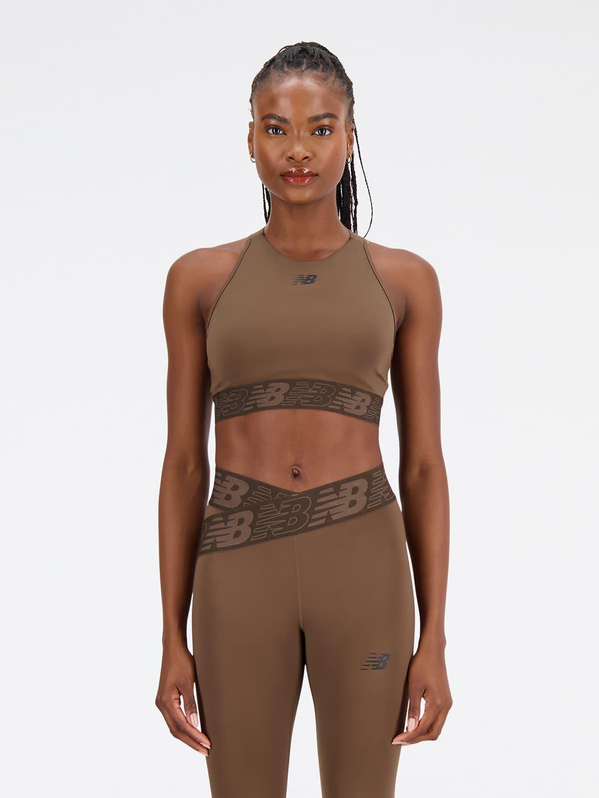 New Balance Relentless Crop Bra Spor Sütyeni - Earth