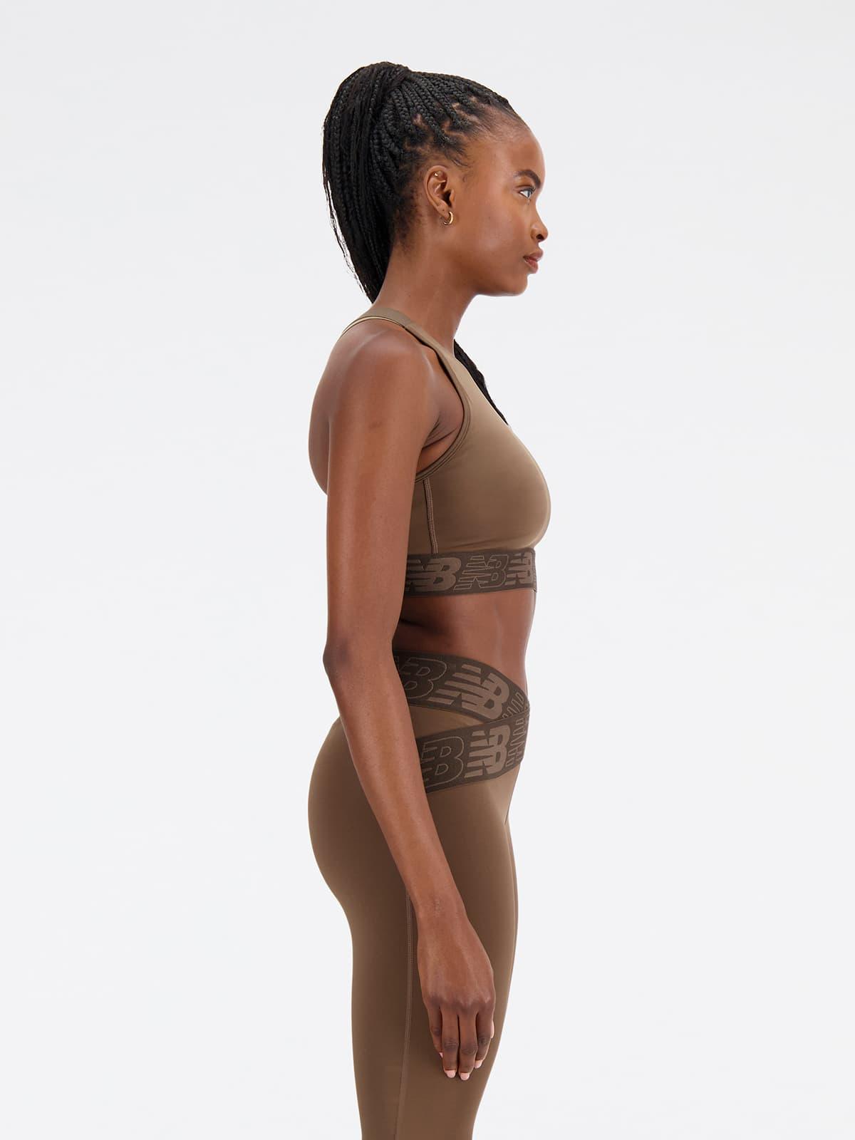 New Balance Relentless Crop Bra Spor Sütyeni - Earth