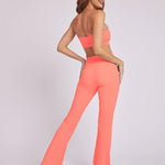 Onzie Rib Studio Flare Legging Pant Peach Punch Pantolon